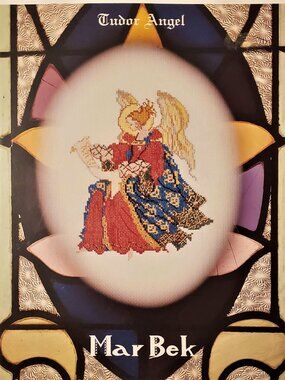Lot of 2 MarBek Cross Stitch Patterns Tudor Angel Tapestry Tudor Leaflet Charts
